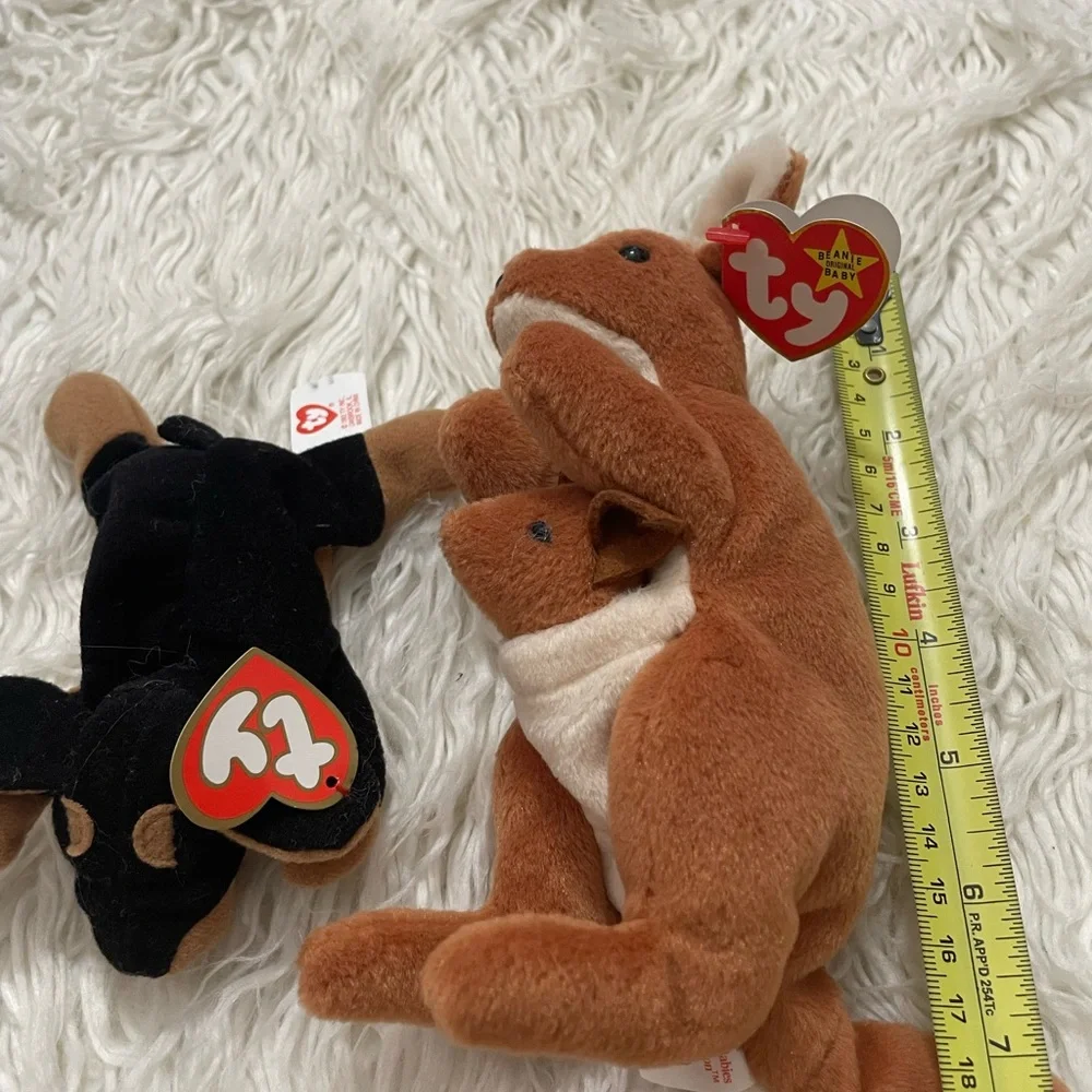 Ty Plush Kangaroo and Dog Duo - Brown and Black